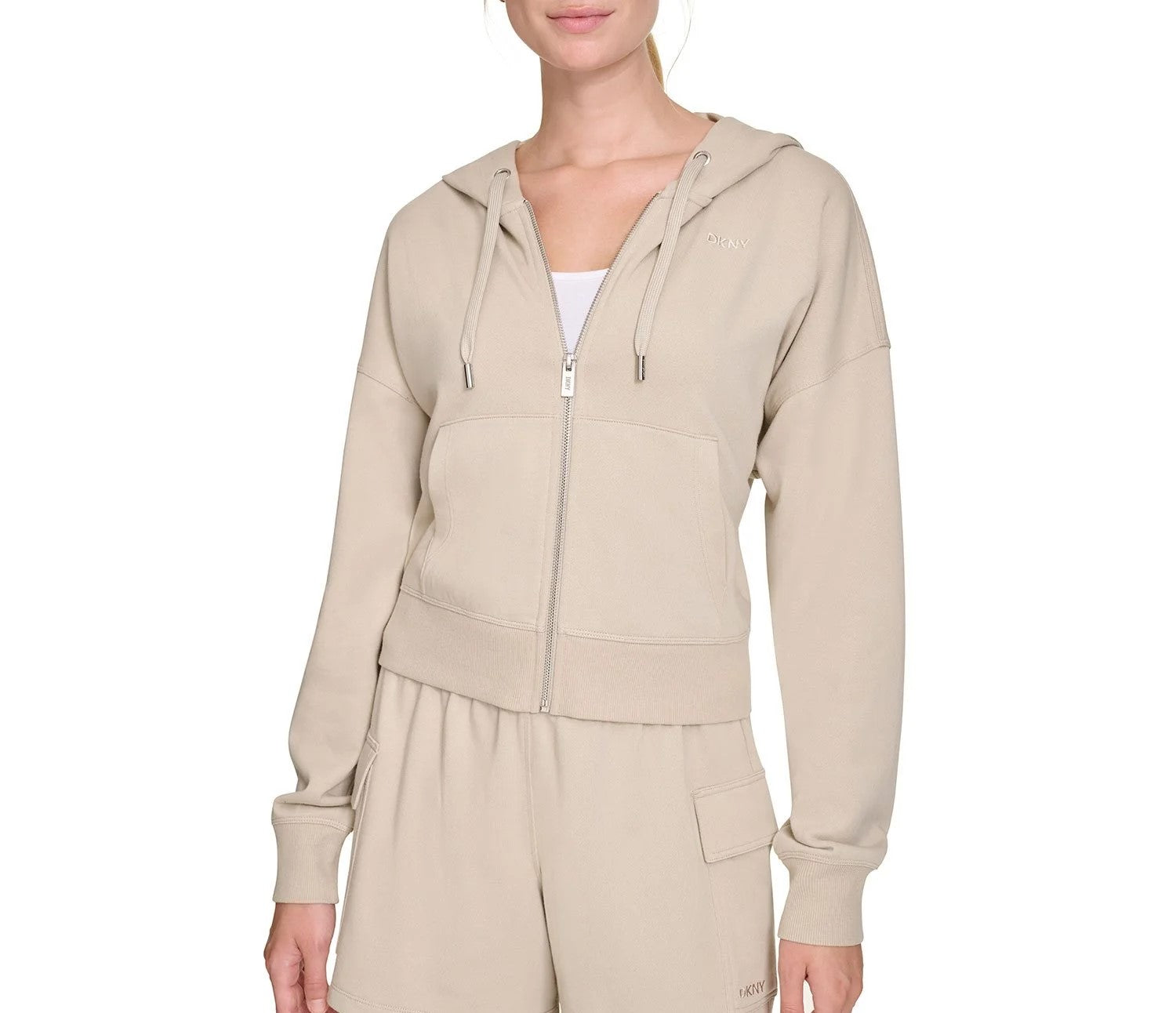 DKNY Women's Terry Zip Front Jacket