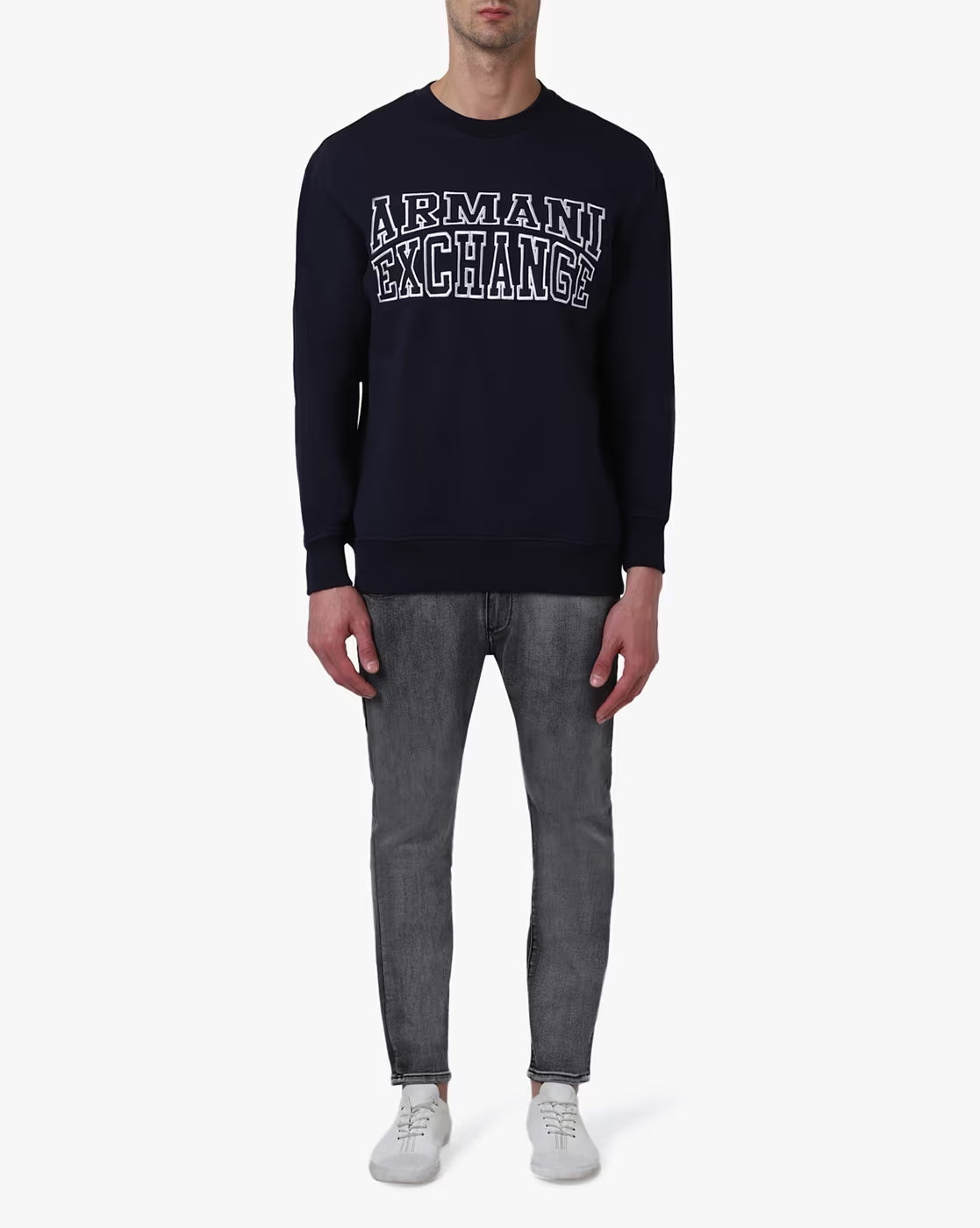 ARMANI EXCHANGE Crew-Neck Sweatshirt with Signature Branding