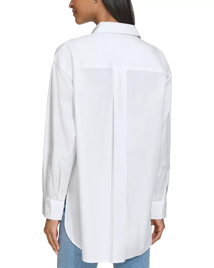 KARL LAGERFELD Women's Shopping Girl Scene with Charms Oversize Poplin