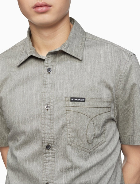 CALVIN KLEIN Men's Short Sleeve Oxford Button Down Shirt