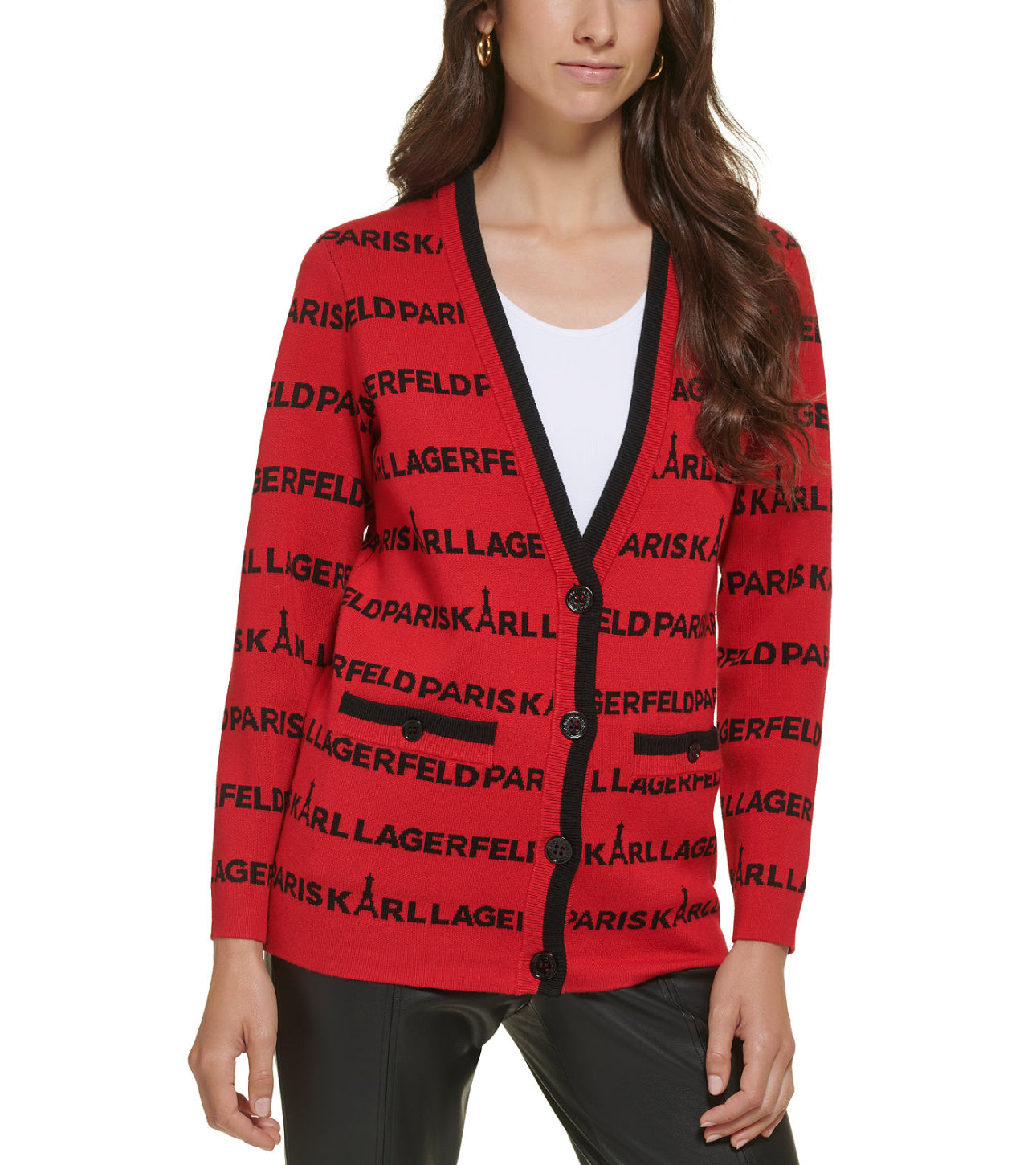 Karl Lagerfeld Paris all over logo Cardigan