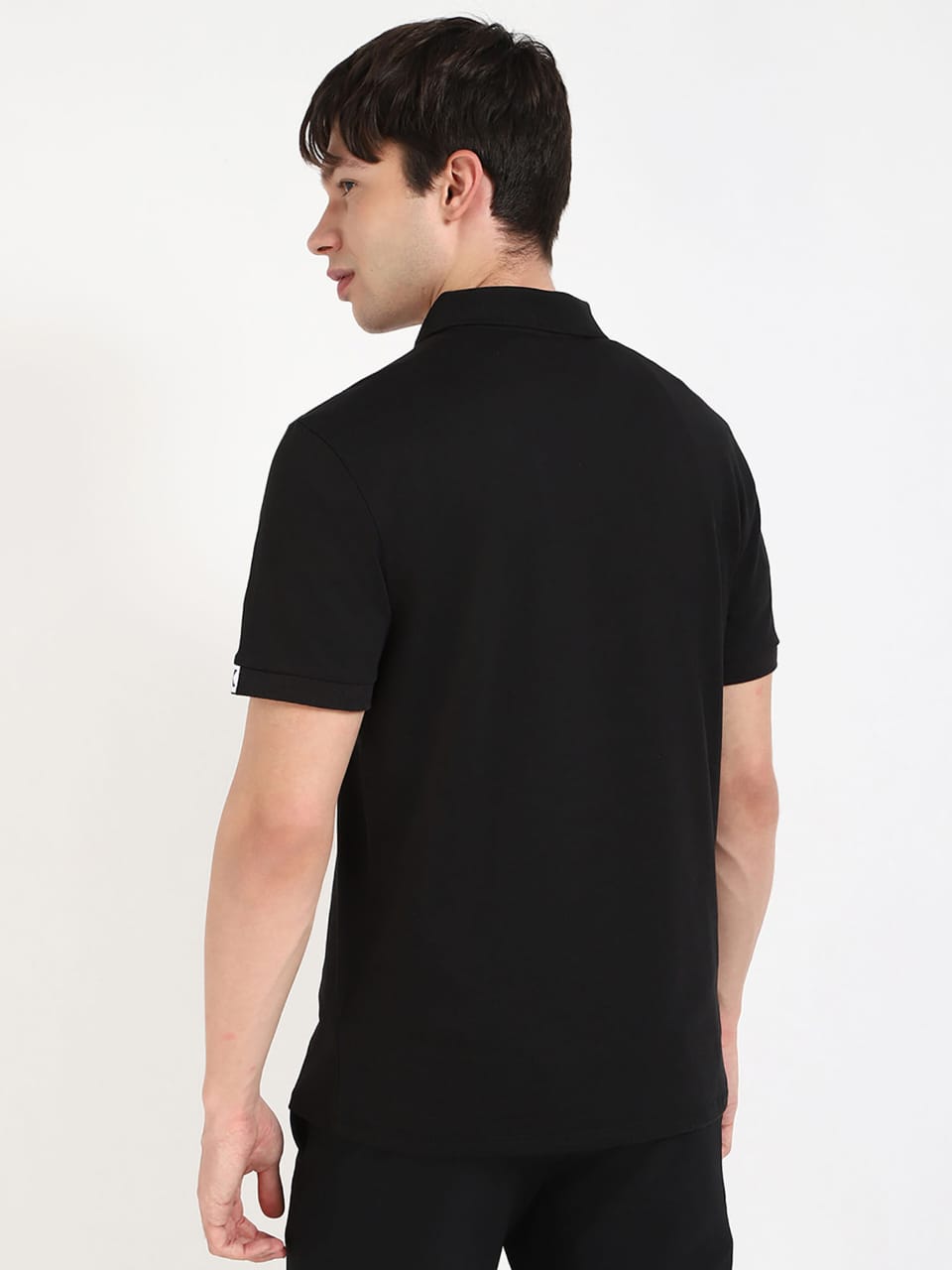 CALVIN KLEIN Black Solid Regular Fit Polo T-Shirt