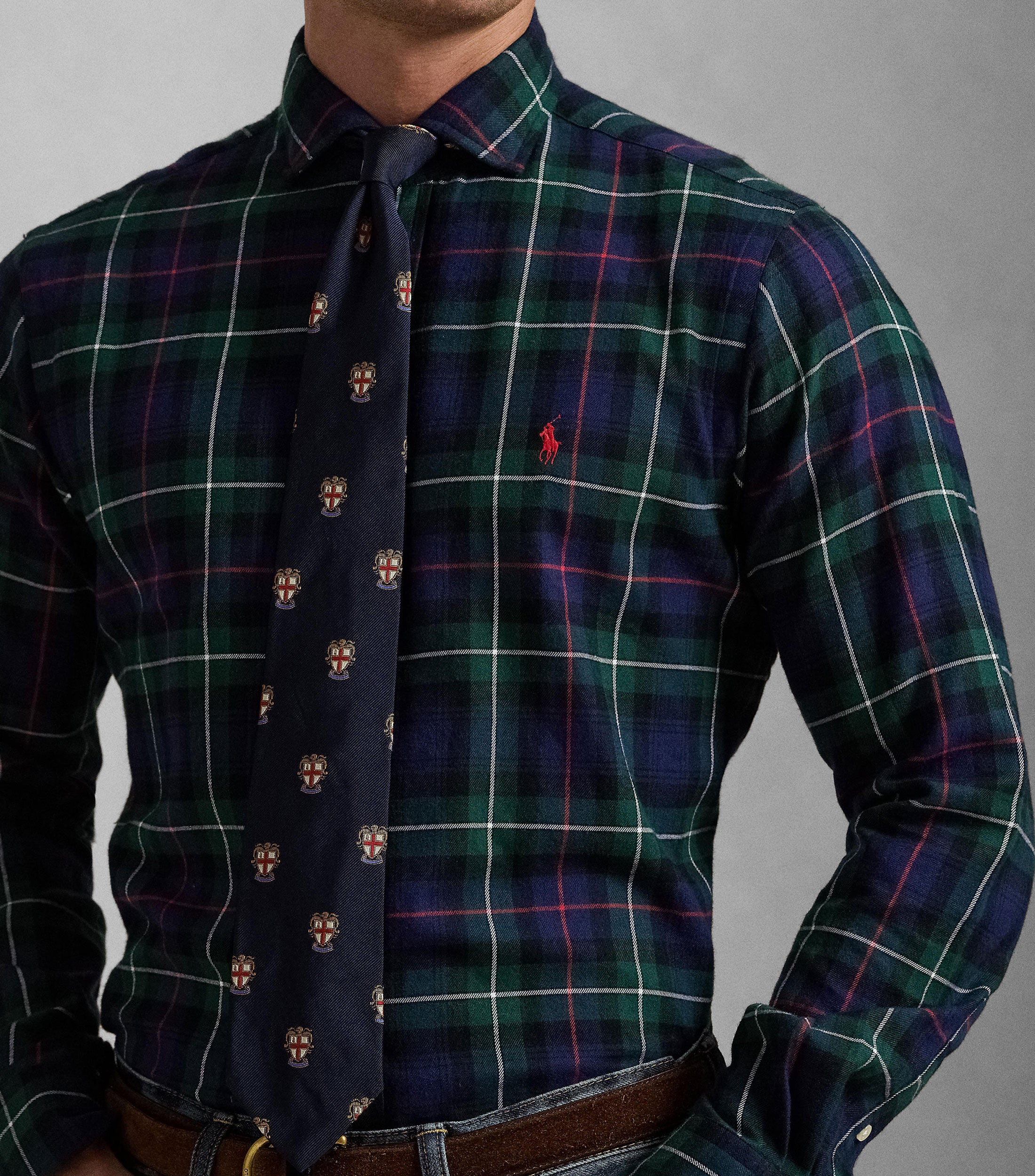POLO RALPH LAUREN Classic Fit Large Plaid Brushed Twill Long Sleeve Woven Shirt