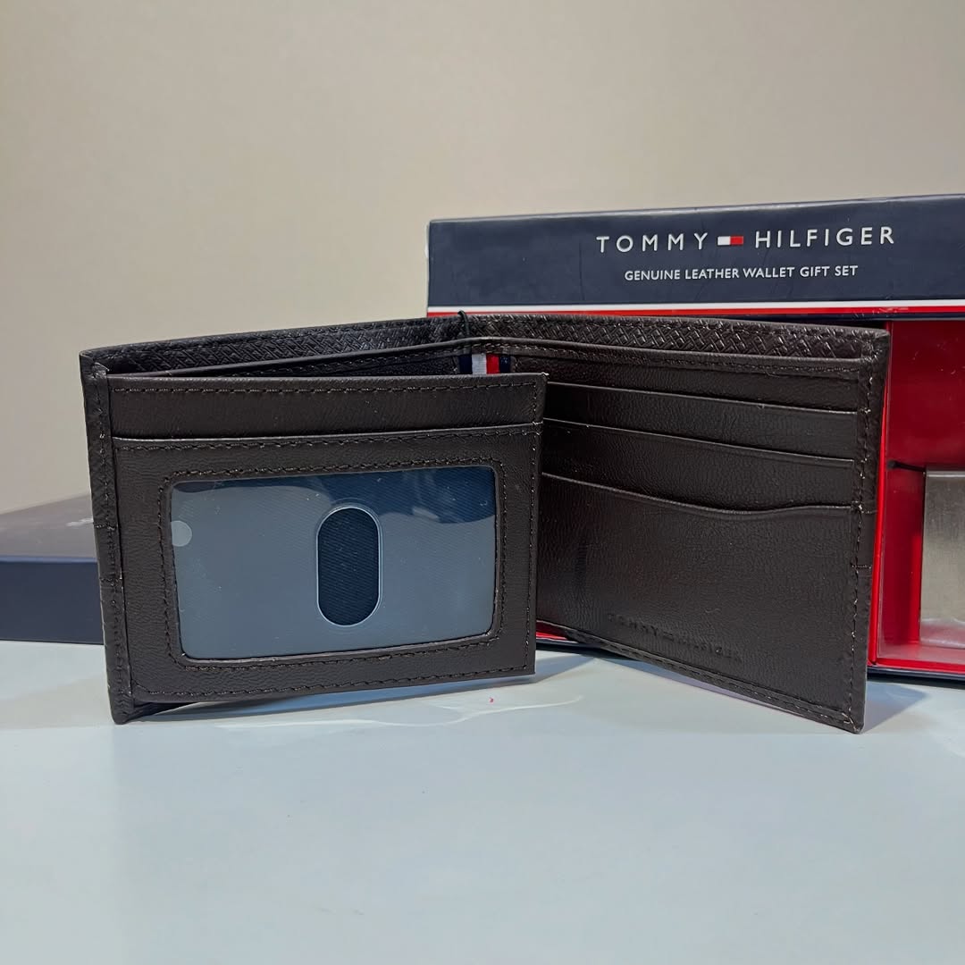 TOMMY HILFIGER Genuine Leather Wallet Gift Set