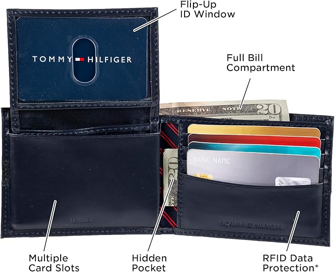 TOMMY HILFIGER Mens Leather Ranger Passcase Wallet