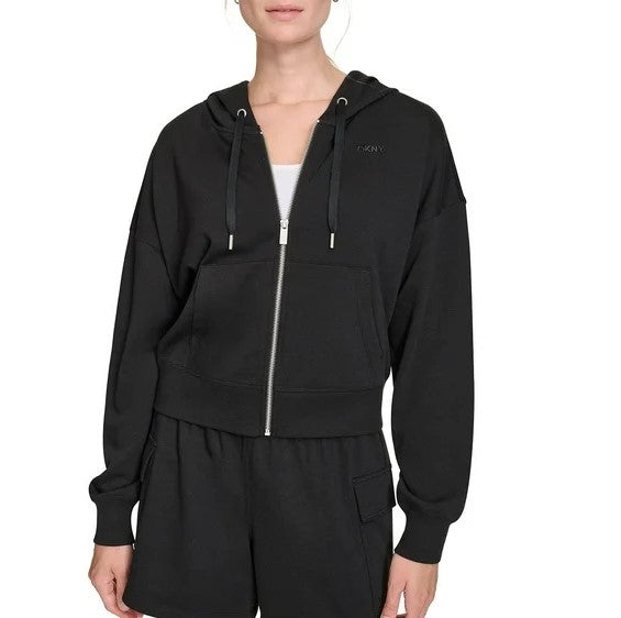 DKNY Women's Terry Zip Front Jacket