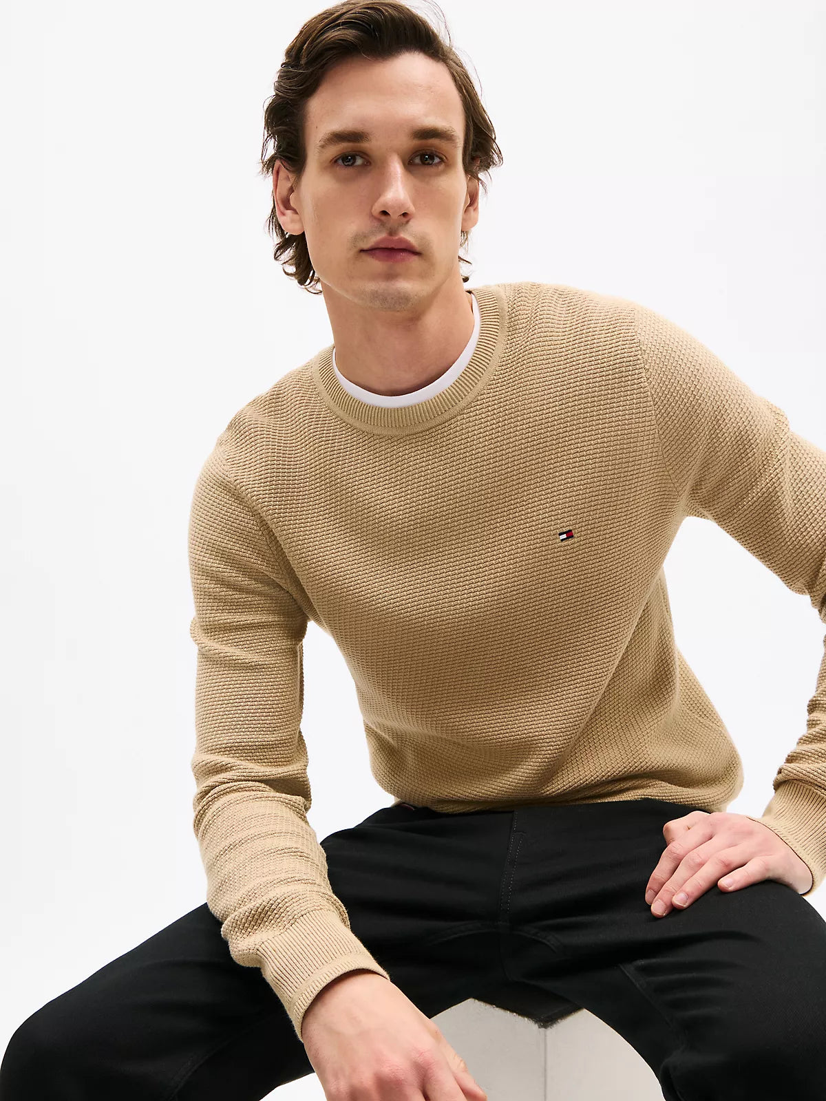 TOMMY HILFIGER Structured Crewneck Sweater