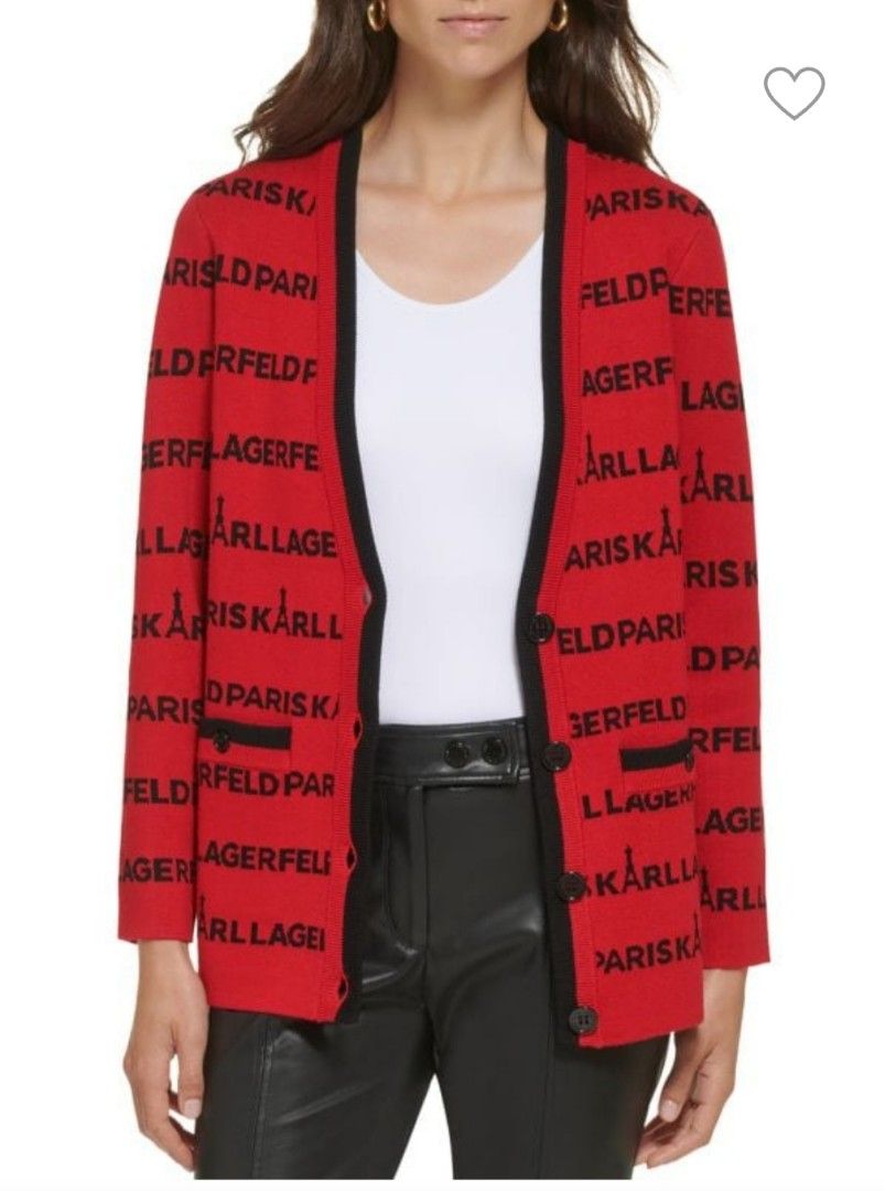 Karl Lagerfeld Paris all over logo Cardigan