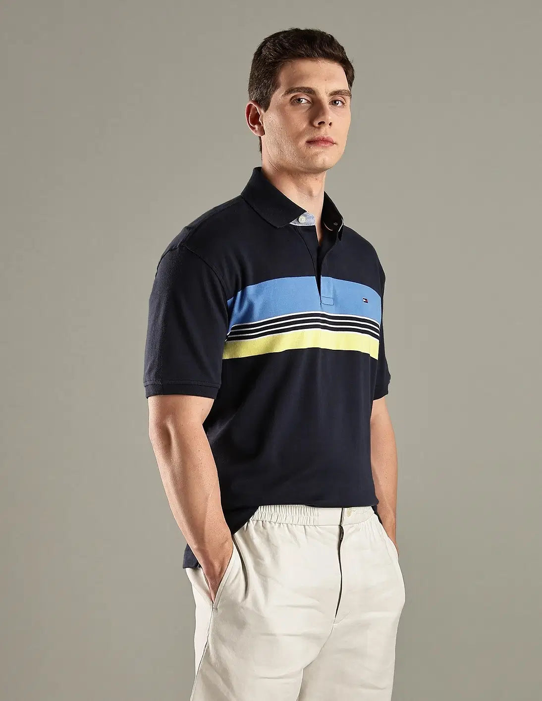 TOMMY HILFIGER Colorblock Regular-Fit Cotton Polo T-Shirt
