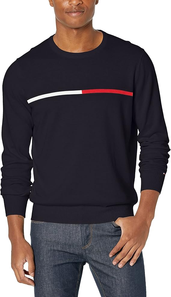 TOMMY HILFIGER Men's Signature Stripe Crewneck Sweater