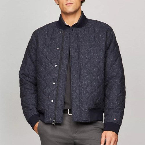 TOMMY HILFIGER Quilted Wool-Blend Bomber Jacket