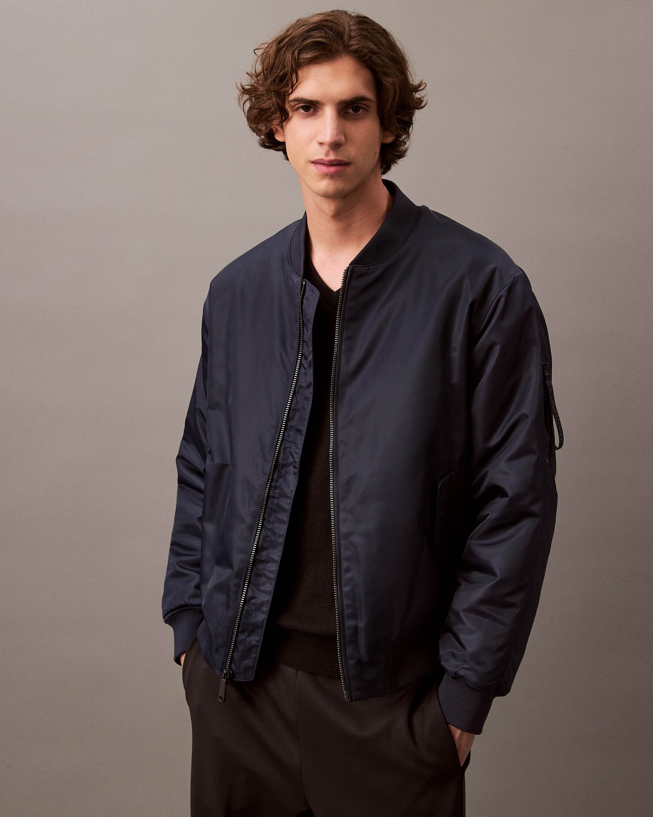 CALVIN KLEIN Padded Nylon Bomber Jacket