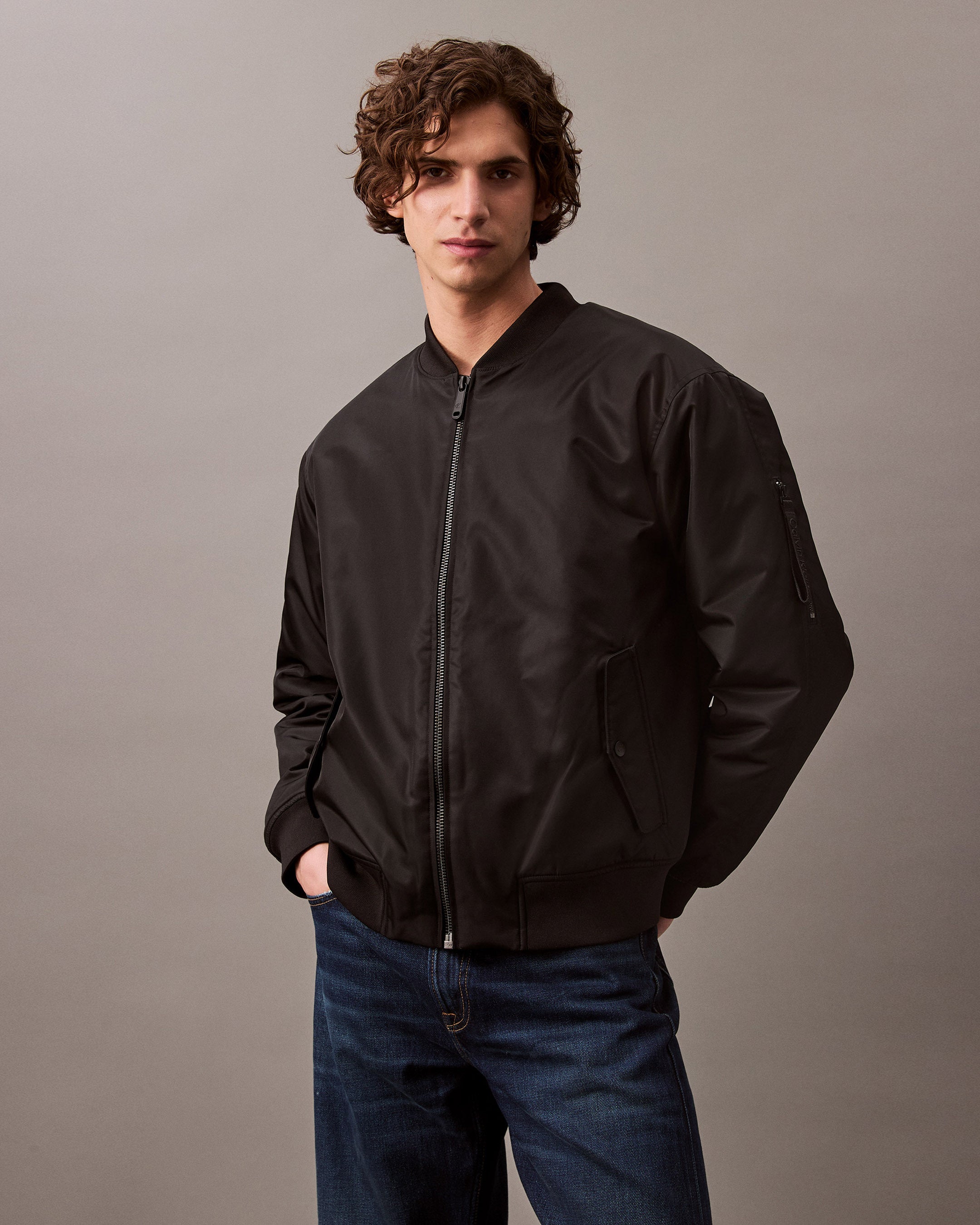 CALVIN KLEIN Padded Nylon Bomber Jacket