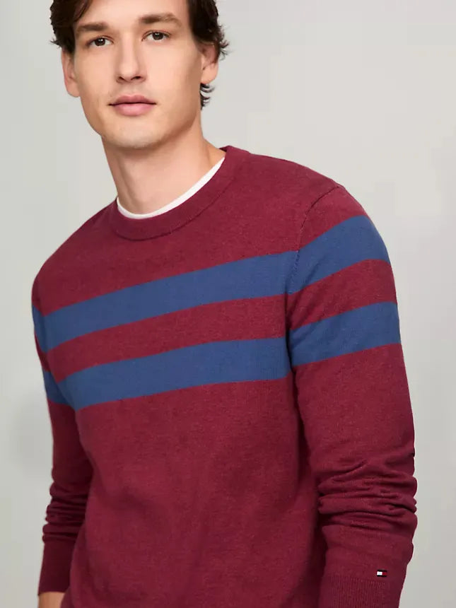TOMMY HILFIGER Double Stripe Crewneck Sweater