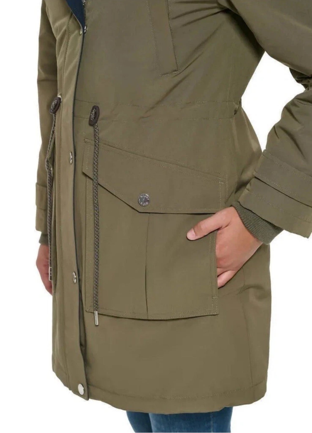 TOMMY HILFIGER Women's Sherpa Lined Hood Parka Jacket- Coat