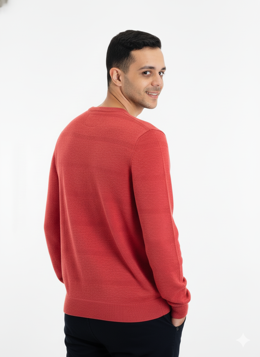 GANT Men's Solid Crew Neck Sweater with Tonal Shield Logo
