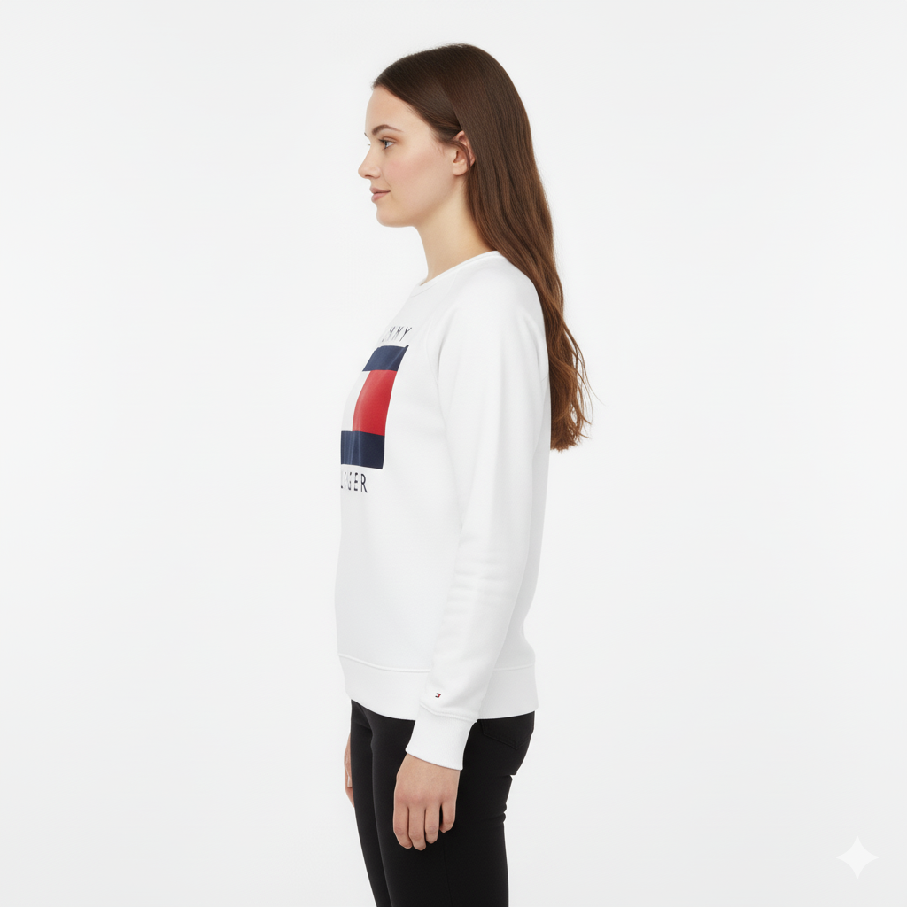 TOMMY HILFIGER Iconic Flag Logo Crewneck Sweatshirt