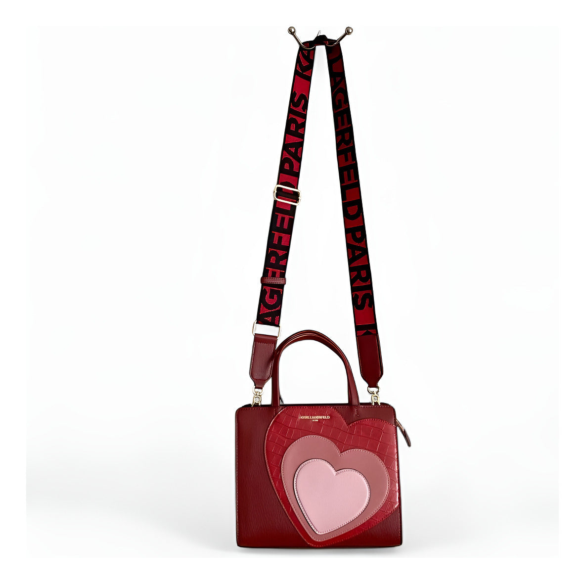 Karl Lagerfeld Paris Multi Heart Satchel Love Red Crossbody Hearts Satchel