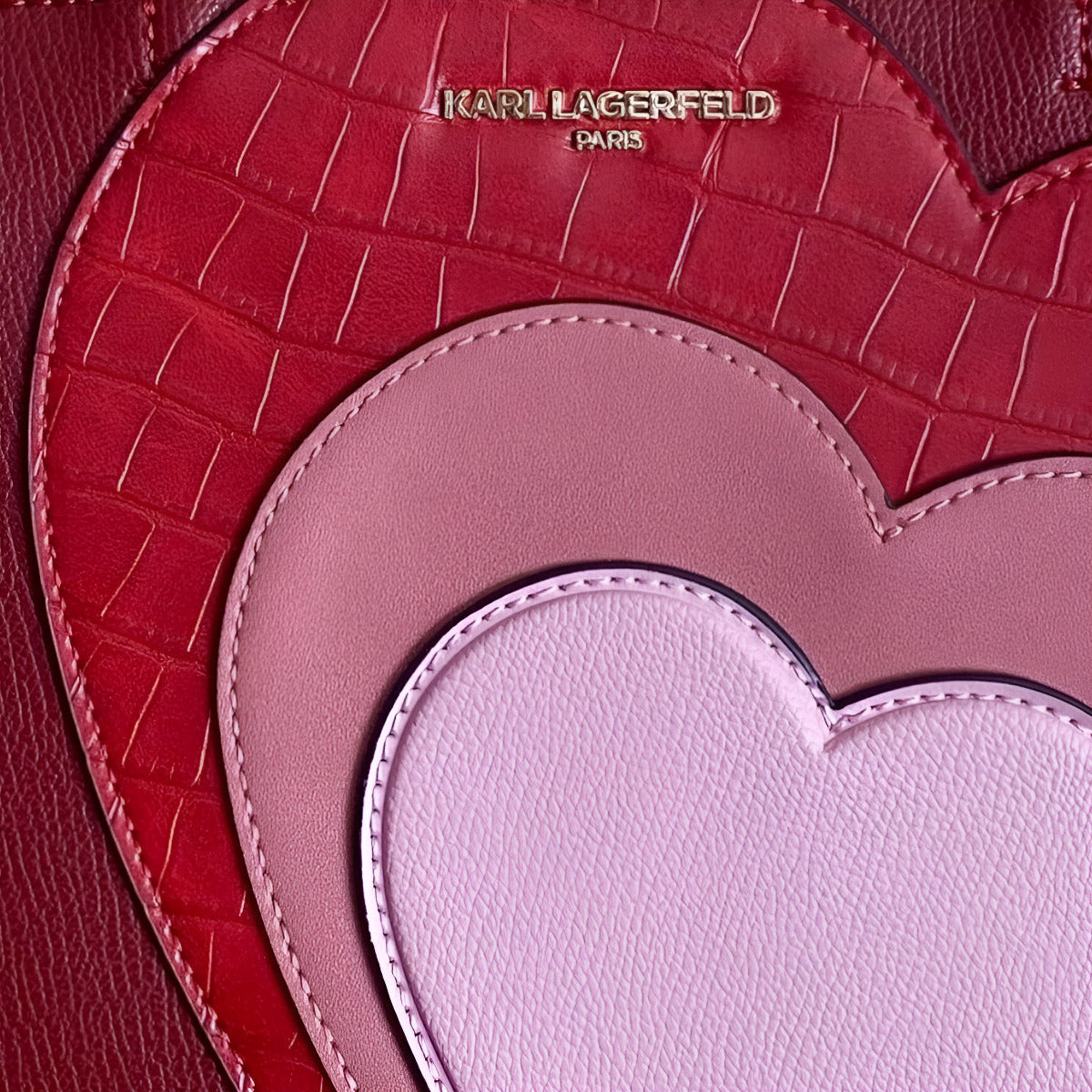 Karl Lagerfeld Paris Multi Heart Satchel Love Red Crossbody Hearts Satchel