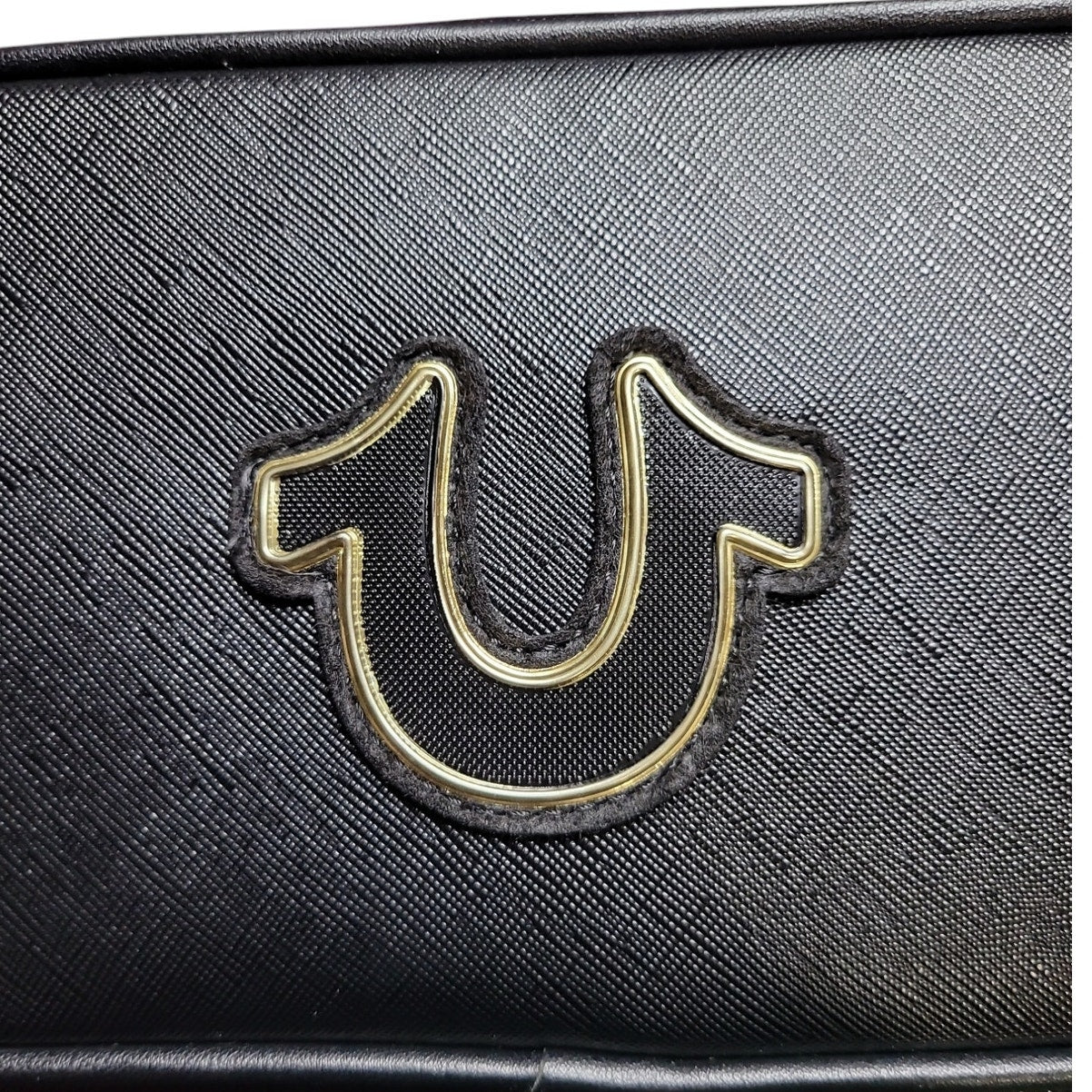 True Religion Men's Vemo Toiletry Bag Black Gold