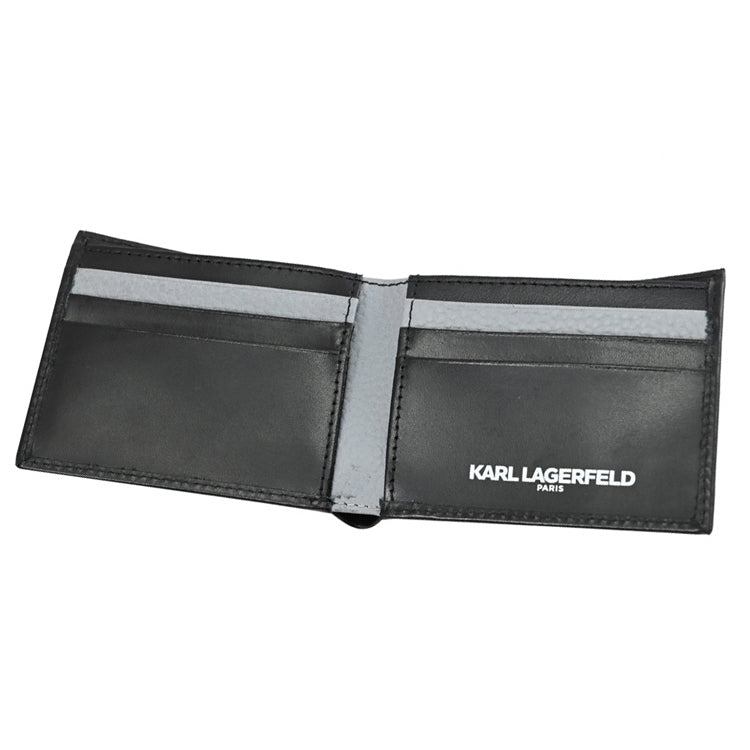 KARL LAGERFELD Paris Logo Leather Bifold Wallet