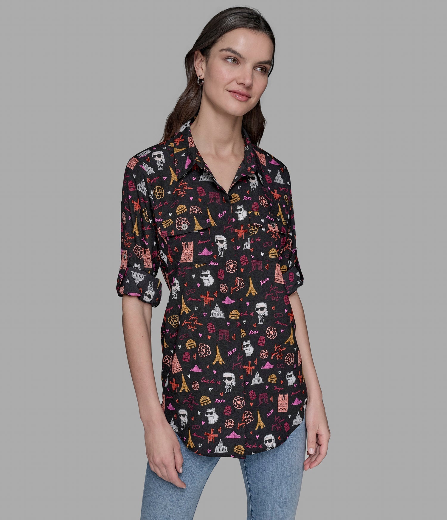 KARL LAGERFELD PARIS DUO IN PARIS WHIMSY BLOUSE