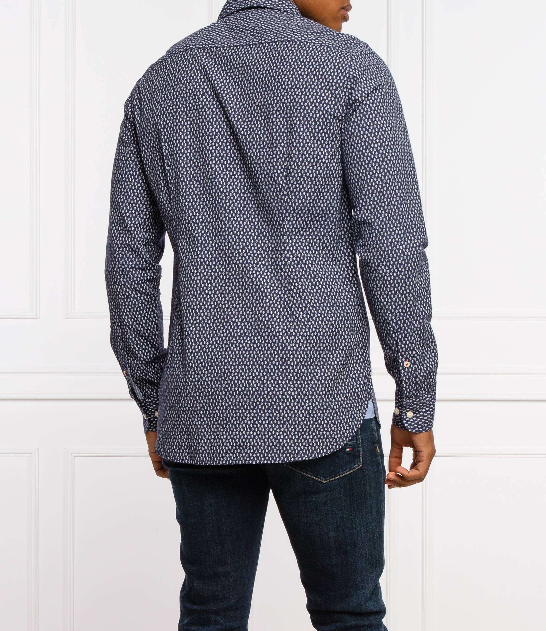TOMMY HILFIGER Abstract Leaf Print Slim Fit Shirt - Desert Sky