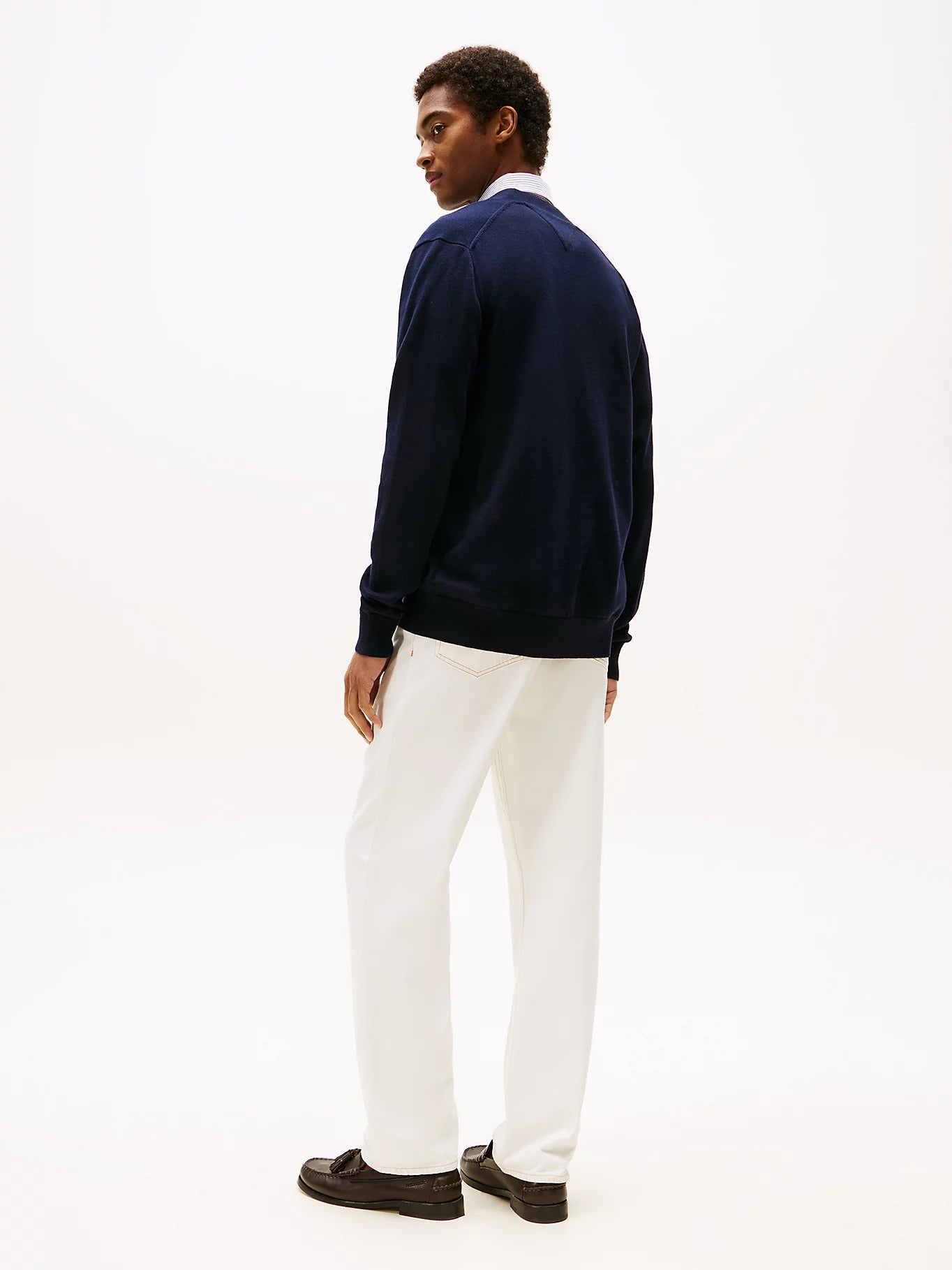 TOMMY HILFIGER Flag Embroidery V-Neck Cardigan