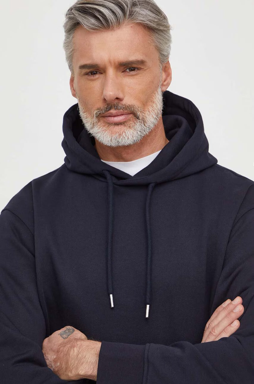 ARMANI EXCHANGE cotton sweatshirt men's navy blue hooded sweatshirt