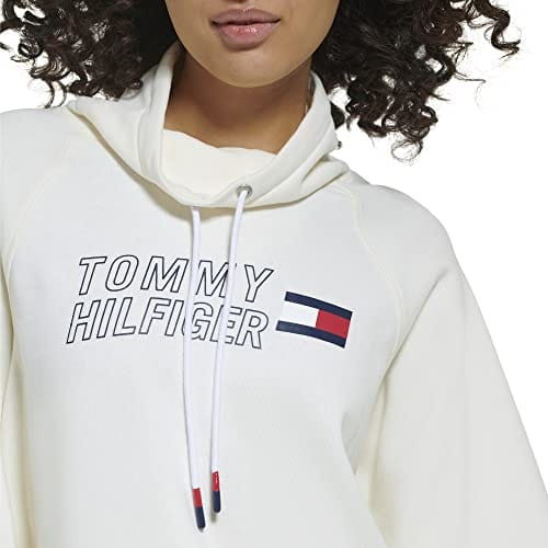 TOMMY HILFIGER Relaxed Fit Fleece Hoodie with Mini Flag Logo