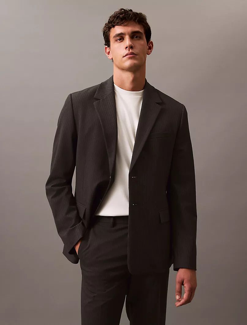 CALVIN KLEIN Refined Stretch Pinstripe Blazer