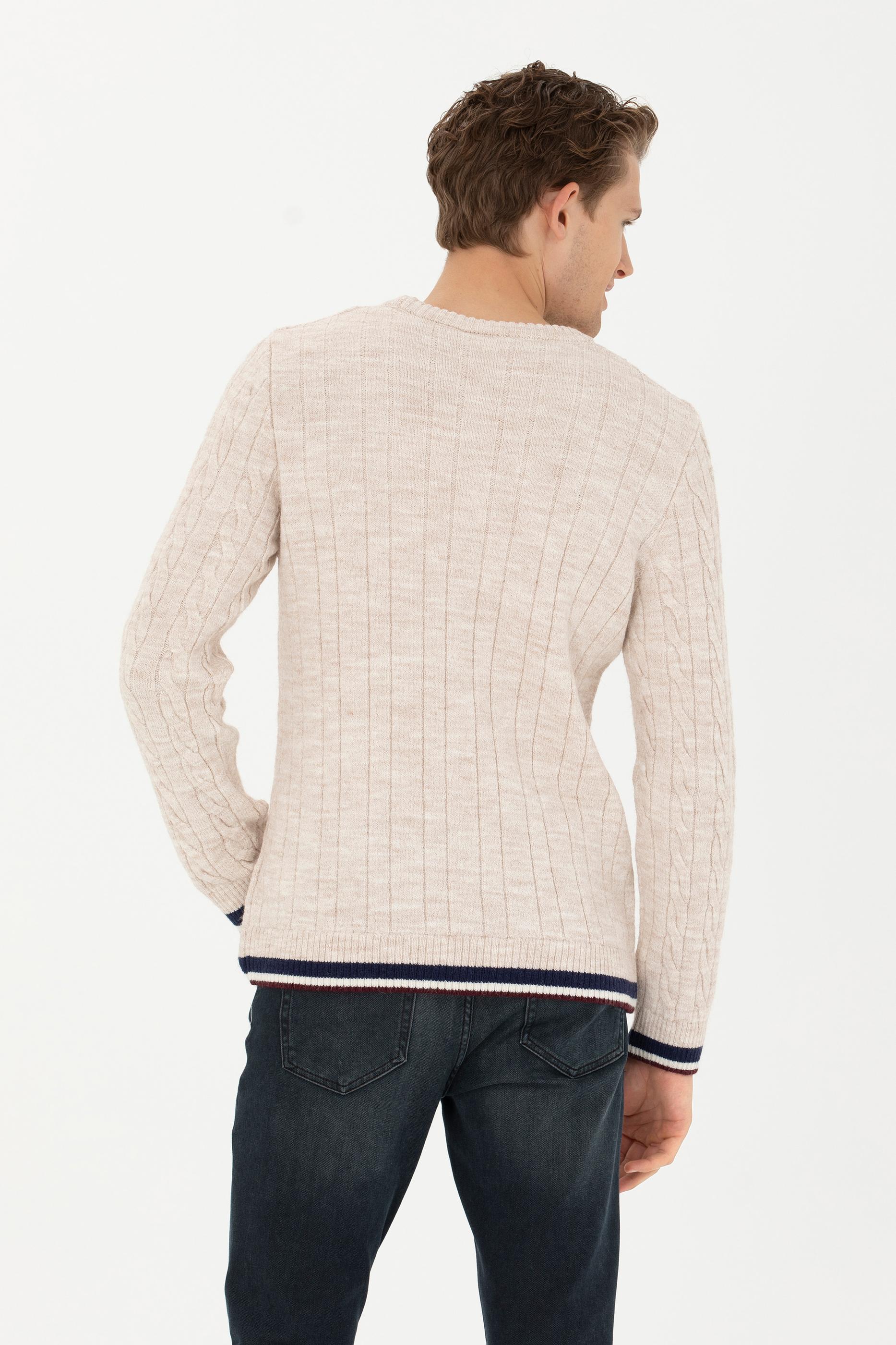 US. POLO ASSN Men's Cream Melange Sweater