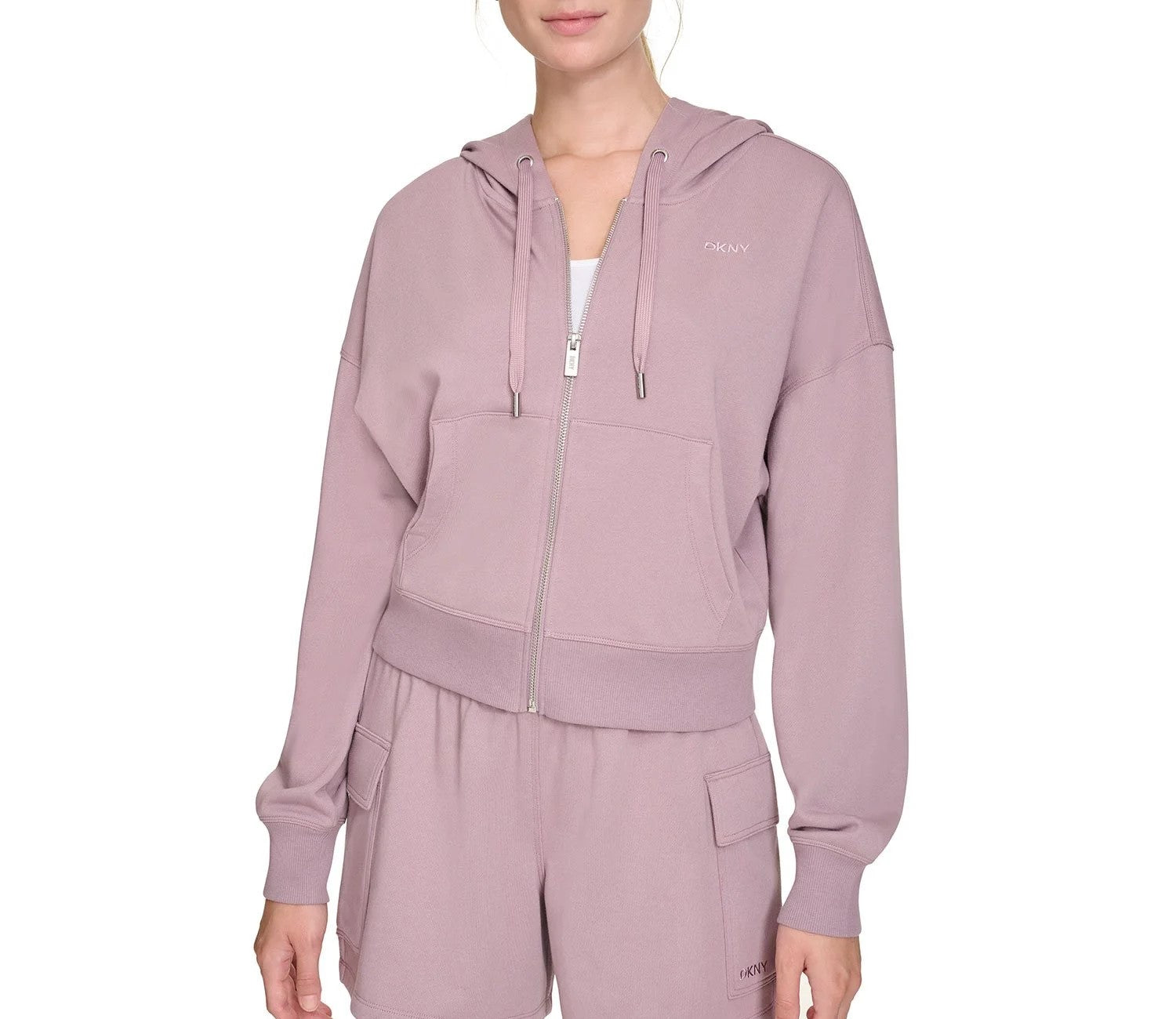 DKNY Women's Terry Zip Front Jacket