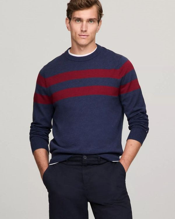 TOMMY HILFIGER Double Stripe Crewneck Sweater