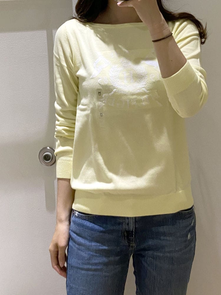 TOMMY HILFIGER Lightweight Knit Boat Neck Pullover with Graphic Print