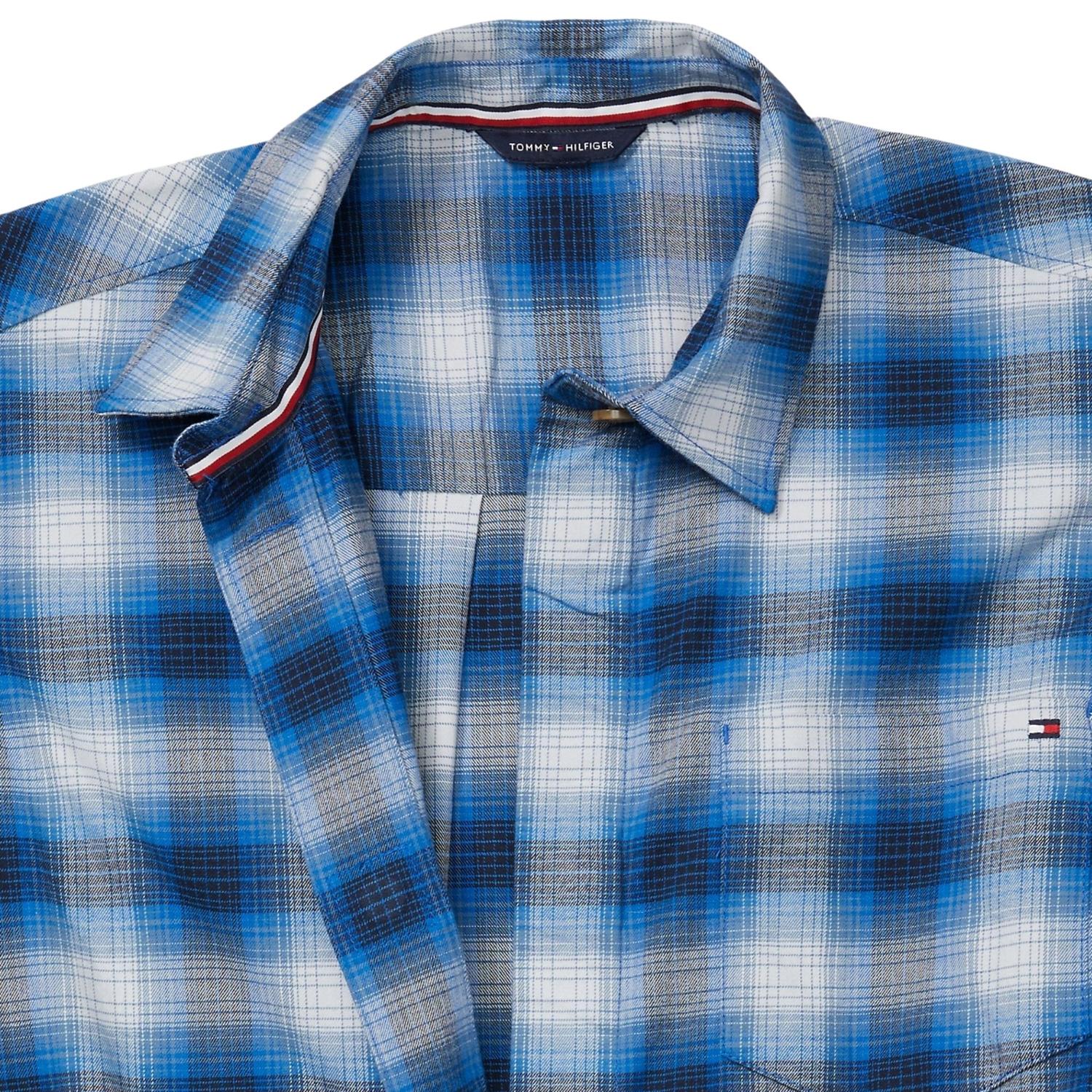TOMMY HILFIGER Women Plaid Belted Shirt Dress, Blue Combo