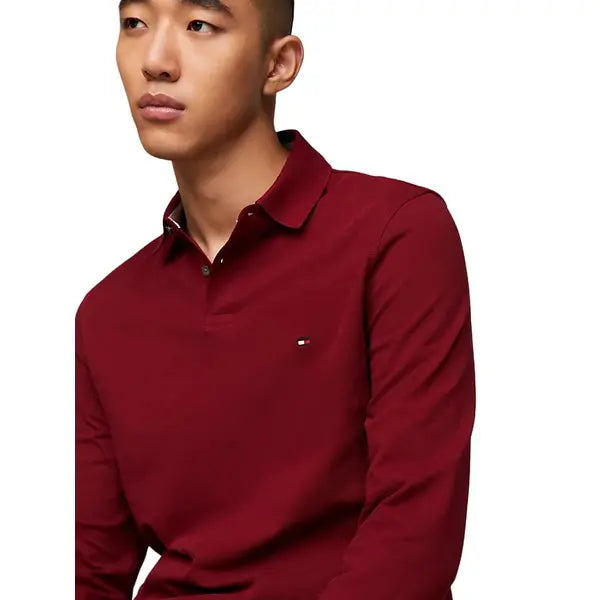 TOMMY HILFIGER regular fit polo met logo en borduursels rouge