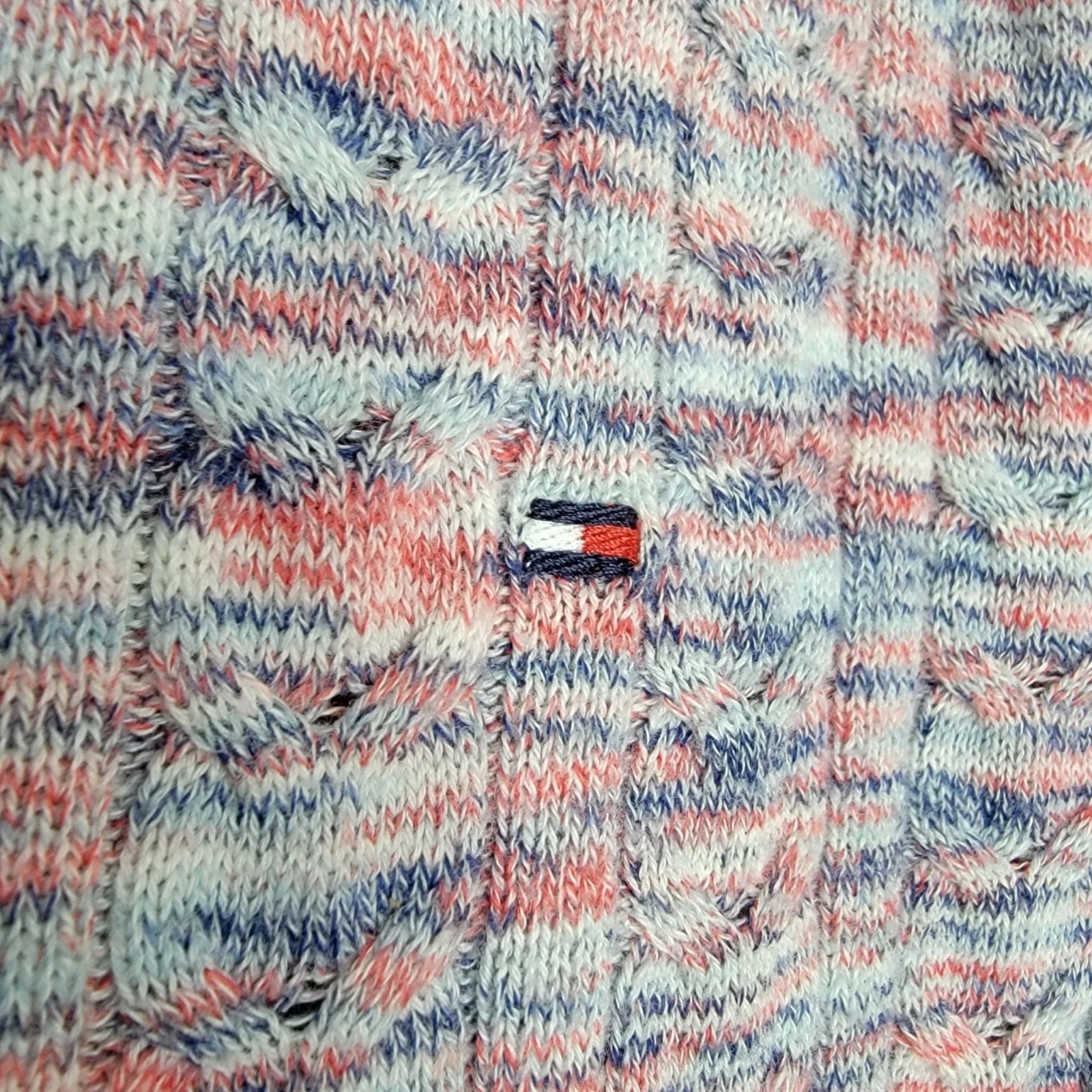 TOMMY HILFIGER Spacedye Cotton Sweater Women's  Ribbed Knit Fitted Boat Neck