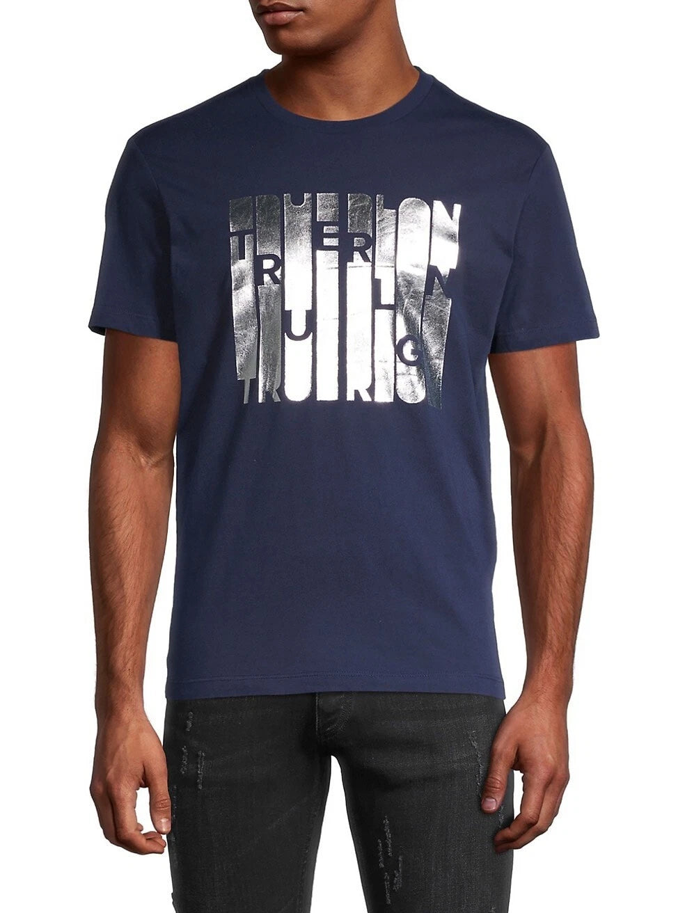 TRUE RELIGION mens True Religion METALLIC COLUMN TEE