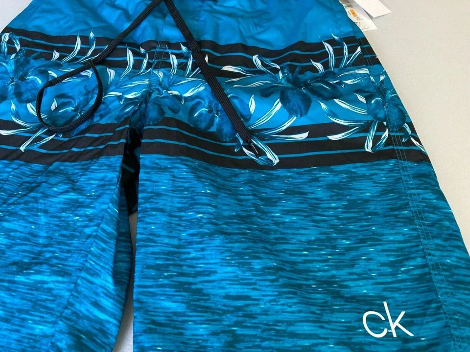 CALVIN KLEIN Men.s Swimwear Blue Printed Shorts