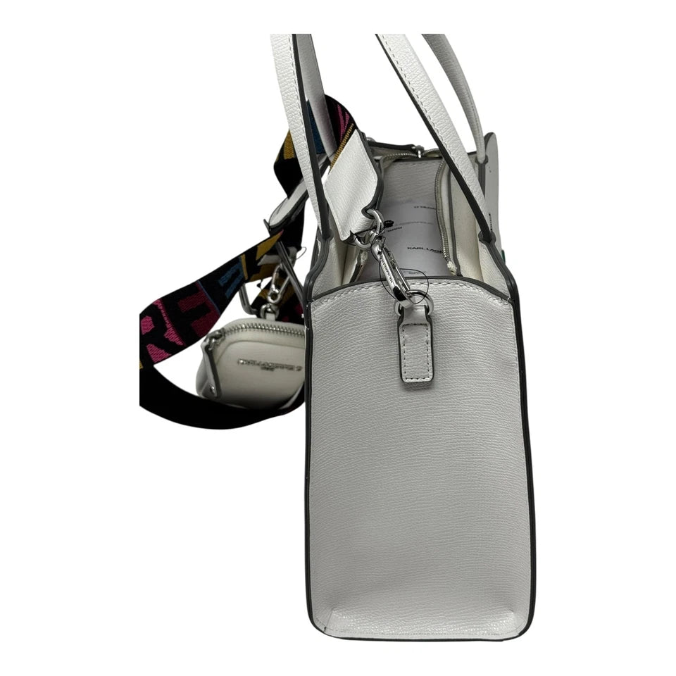 KARL LAGERFELD Paris Women’s White Leather Tote Bag