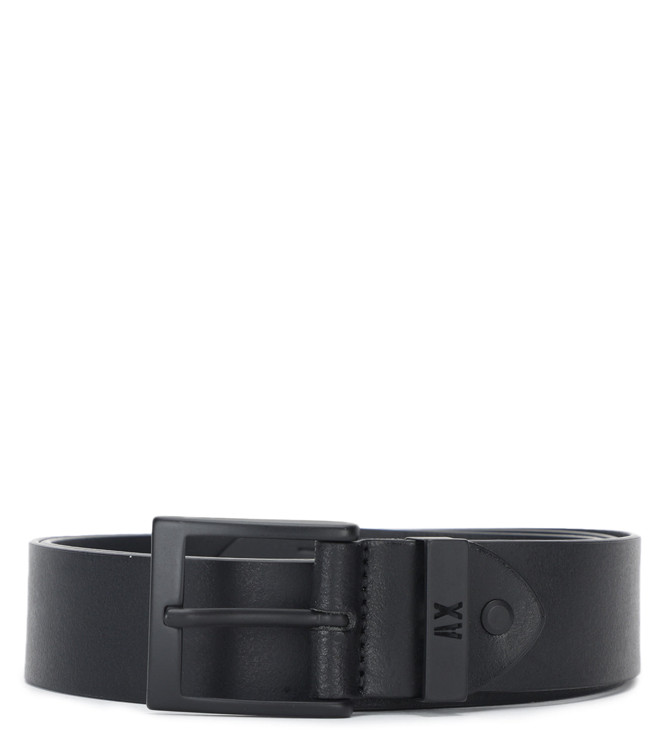 ARMANI EXCHANGE All-Over Embossed Logo Leather Belt