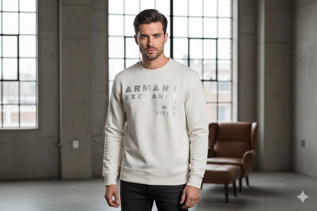 ARMANI EXCHANGE Men's Sweatshirt Beige