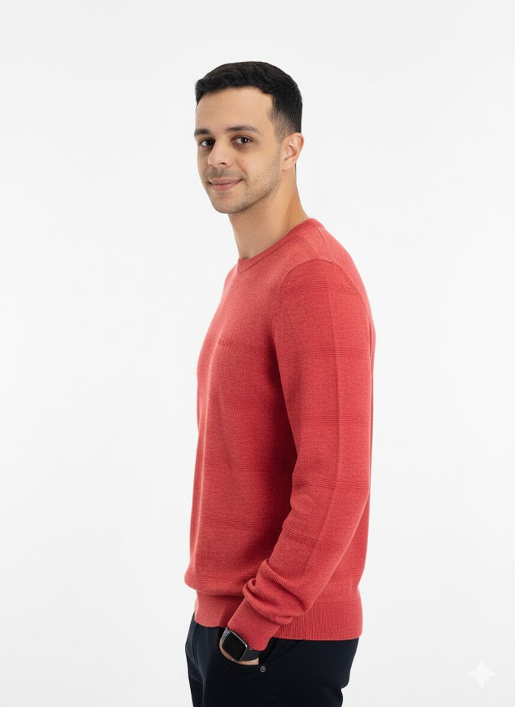 GANT Men's Solid Crew Neck Sweater with Tonal Shield Logo