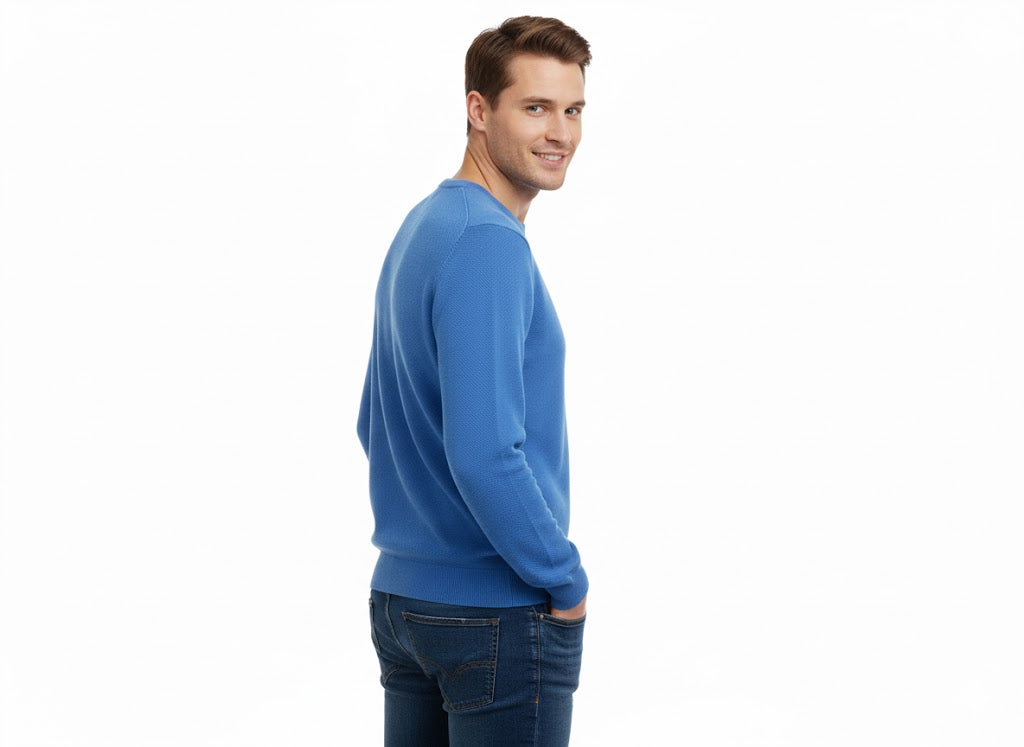 GANT Men's Solid Crew Neck Sweater with Tonal Shield Logo