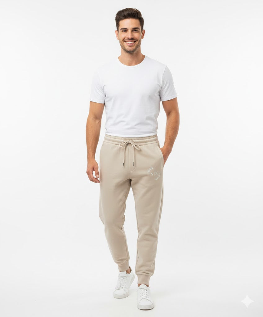 ARMANI EXCHANGE Men's Fleece Jogger Sweatpants with Round Logo
