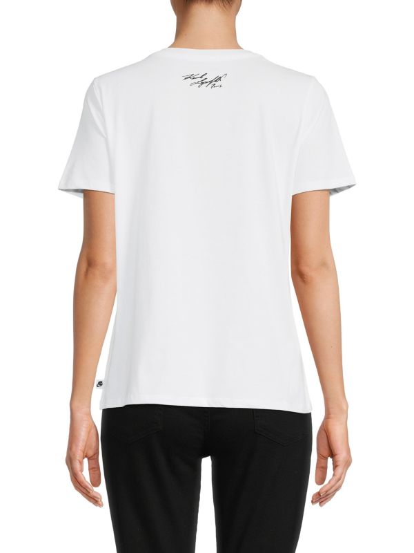 KARL LAGERFELD PARIS Logo Floral Print Tee
