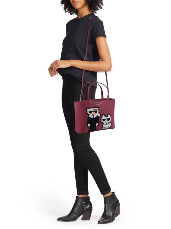 Karl Lagerfeld Paris Maybelle Logo Leather Tote