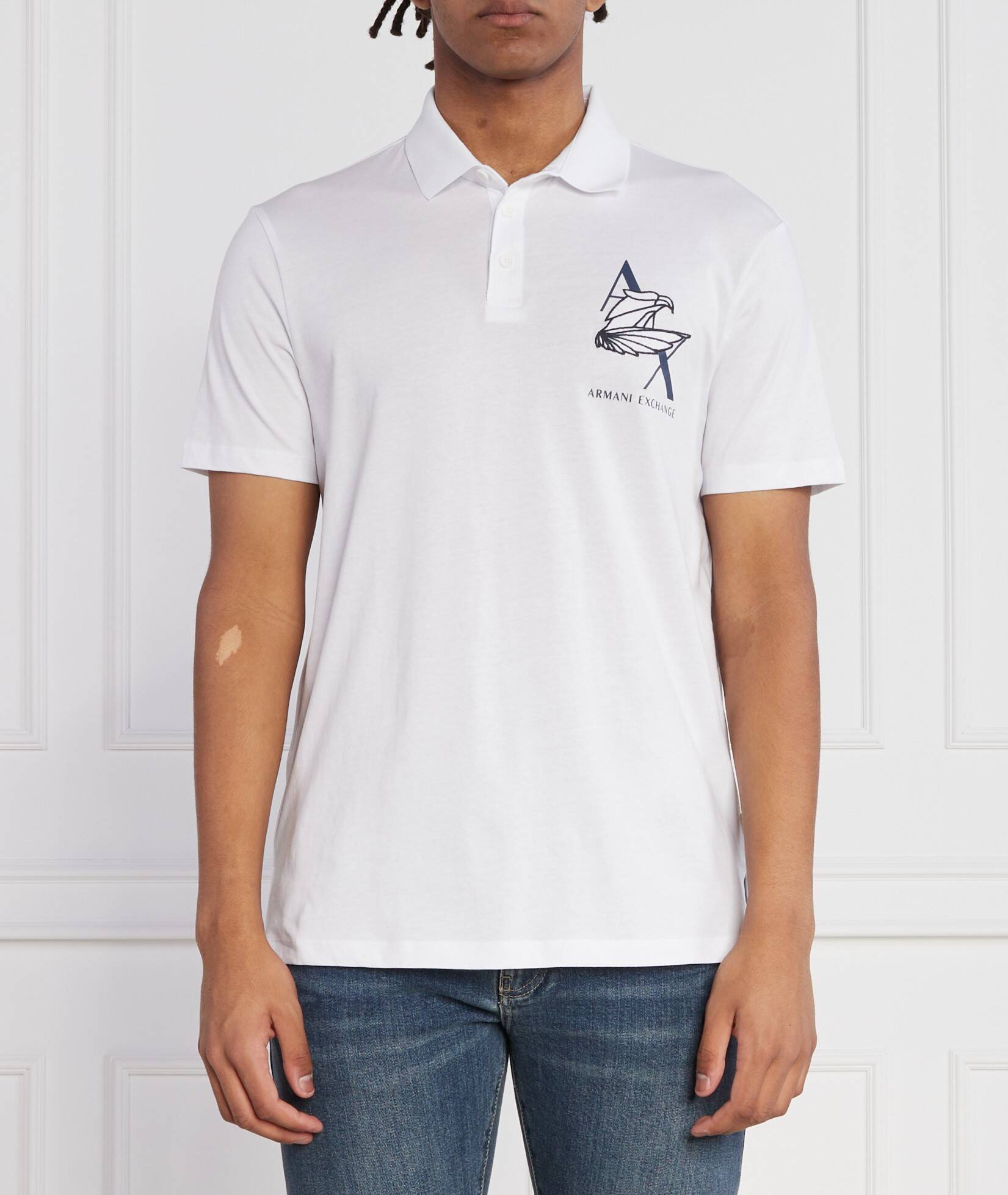 Armani Exchange Regular Fit Polo T-Shirt With Eagle Logo
