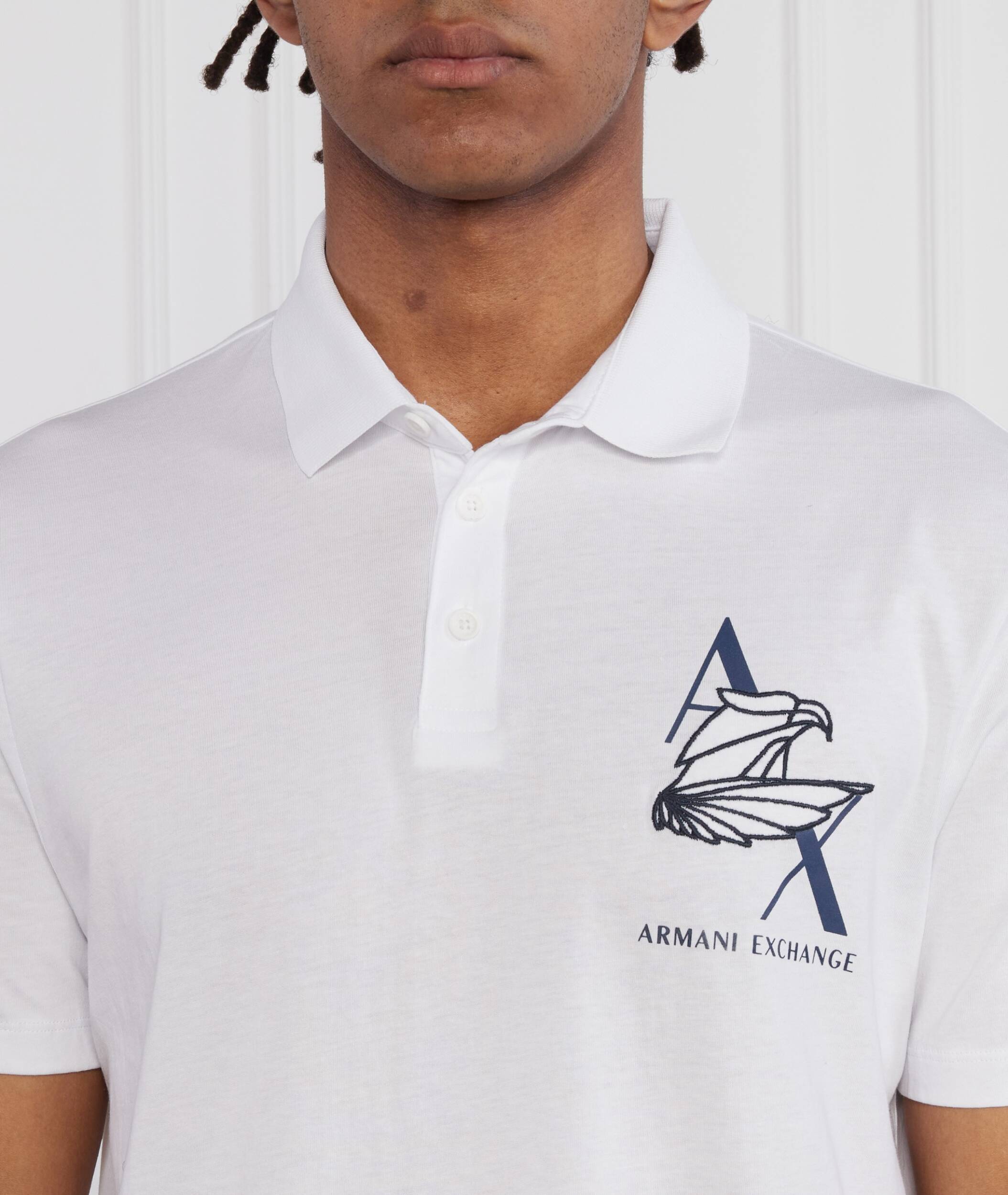 Armani Exchange Regular Fit Polo T-Shirt With Eagle Logo